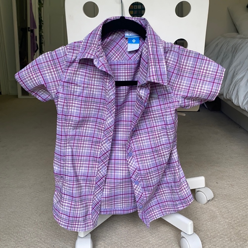 Columbia shirt, Purple Plaid, Never worn